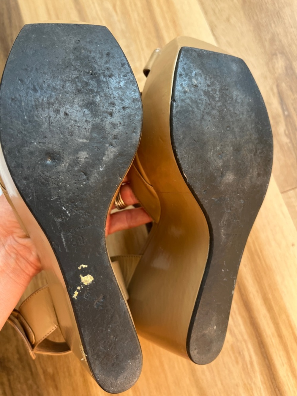 MARNI Nude Platform Wedge Peep-Toe Sandals EU 39 (fits US 8) EUC - Picture 11 of 14